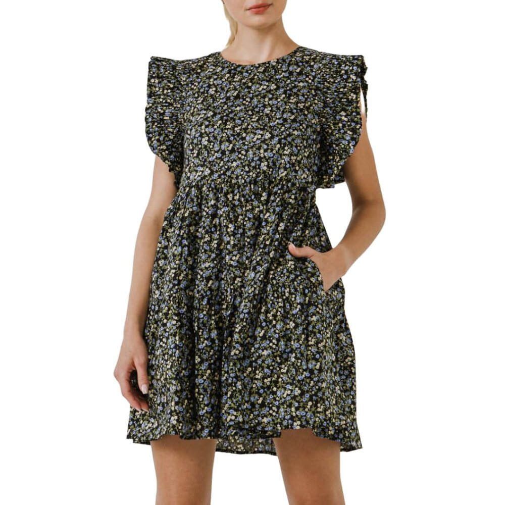 English Factory Floral Ruffled Babydoll Dress Coquette Cottagecore Garden Party